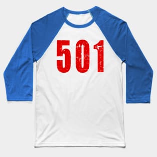 Arkansas 501 Area Code Design Baseball T-Shirt